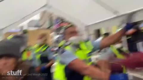 TYRANNY IN NZ - POLICE CLEAR WELLINGTON PROTEST CAMP BY TRASHING IT