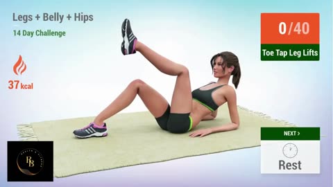 14-DAY Legs + Belly + Hips Challenge - Home Exercises