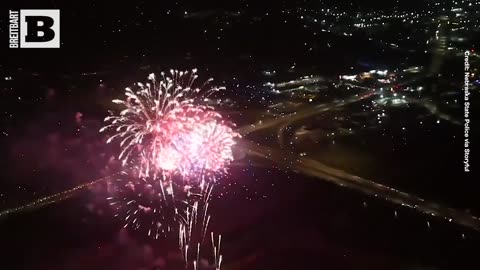 Aerial Spectacle: Nebraska Police Helicopter Captures Breathtaking Fourth of July Fireworks Show