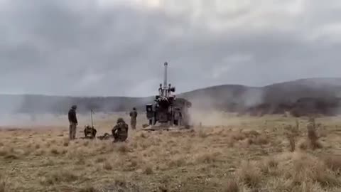 Ukrainian Artillery Unit Fires Ceaser Self-Propelled Gun