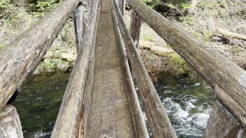 Fish Lake Creek Bridge – Clear Lake – Willamette National Forest – Central Oregon – 4K