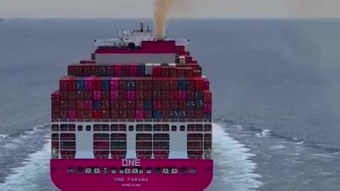 Pink ball shipping container across the ocean of ONE #ship #shipping #container #ONE #logistics