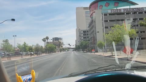 More 80s style driving down on Main Street, Las Vegas Nevada