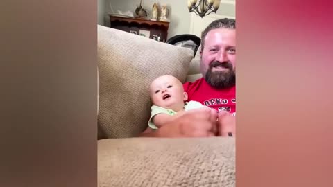 Funny Baby Playing with Daddy Moments