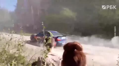 Car Crashes into Spectators at a Rally Race in Leningrad Region
