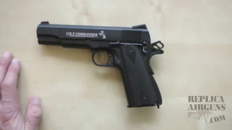 Umarex Colt Commander CO2 Blowback 4.5mm BB Pistol Table Top Review