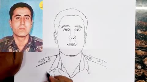 How to draw Vikram batra || Kargil vijay diwas || Drawing outline