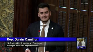 Rep. Darrin Camilleri (D) - Michigan House Farewell Speeches - Dec. 2022