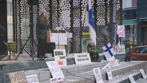 Oulo, Finland: COVID tyranny protests Feb. 1, 2022