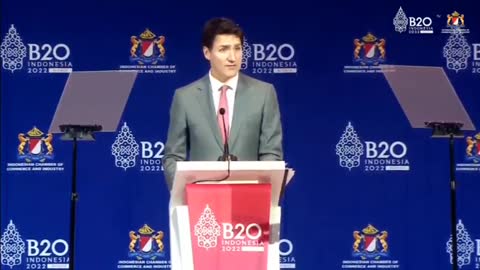 TRUDEAU - Speaking at the B20 (the business leaders offshoot of the G20)