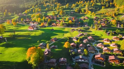 Voando sobre a Suíça (4K UHD) belo cenário da natureza com música relaxante - vídeo 4K Ultra HD