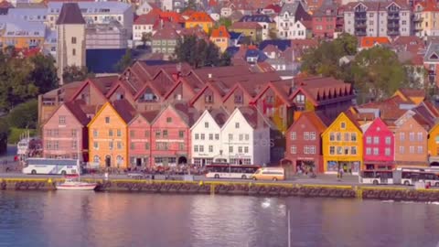 Norway city nights and dy beautifull video