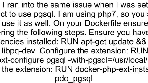 Installing Postgres driver in php7fpm Docker container