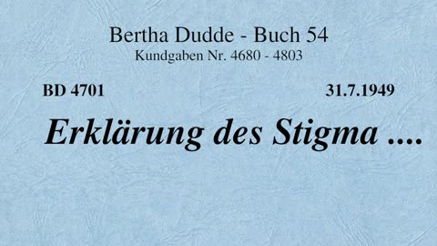 BD 4701 - ERKLÄRUNG DES STIGMA ....