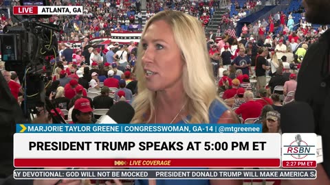 WATCH: Rep. Marjorie Taylor Greene gets interviews By RSBN at Trump Rally in Atlanta, Ga. 8/3/2024