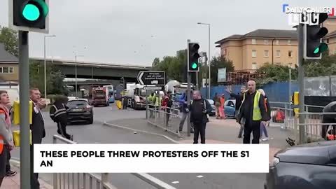 Eco Protesters Smash Gas Pumps In The UK