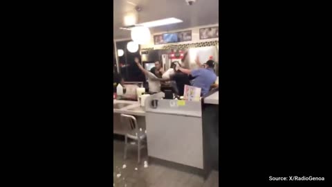 WATCH: Haymakers Served Alongside Hash Browns in Midnight Madness at Waffle House