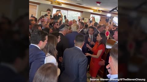 “JESUS LOVES YOU!” — Trump Supporters Pray Over Him in Miami Restaurant