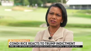 War criminal Condoleeza Rice reacts to Trump Indictment