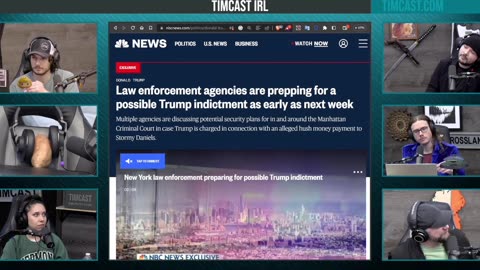 Tim Pool and crew react to reports Trump could be indicted next week.