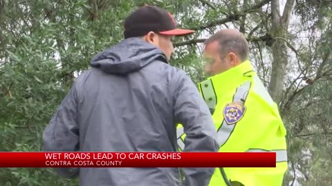 Wet roads lead to car crashes in Contra Costa County