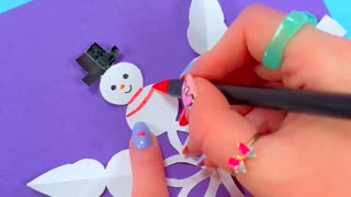 Snowman Paper Hack - Christmas Ideas #shorts #youtubeshorts #christmas