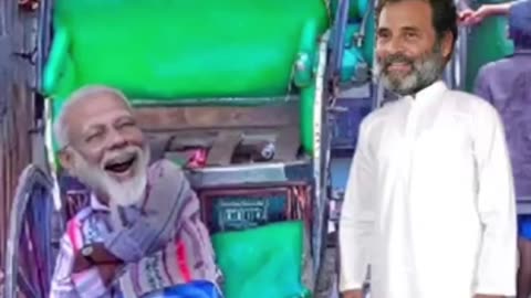 मोदी जी ने रिक्शे पर किया आराम राहुल जी हुए नाराज | Comedy #shorts