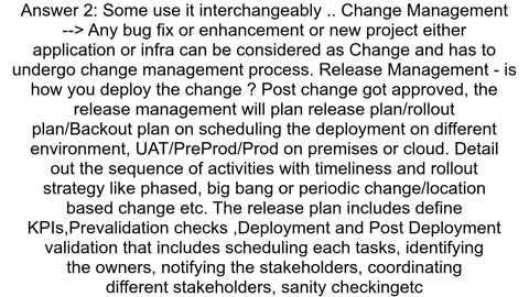 Difference between Release and a Change