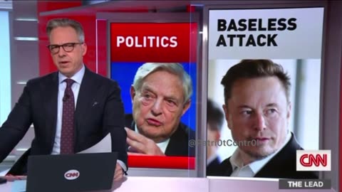Jake Tapper Defending George Soros, calling Elon Musk’s comments about Soros Antisemitic