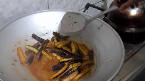 I cooked eggplant with traditional Javanese spices