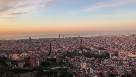 The sunrise in Barcelona is one of the most beautiful European cities