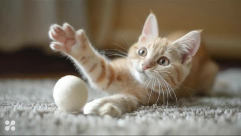 Cat playing ball