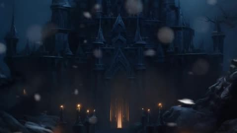 Dark Gothic Castle | Haunted Castle | Snowing | Snowfall | Gothic Art | Dark Art | AI Art