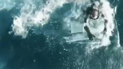 Oh my god, shark attack a diver in sea 🦈🦈