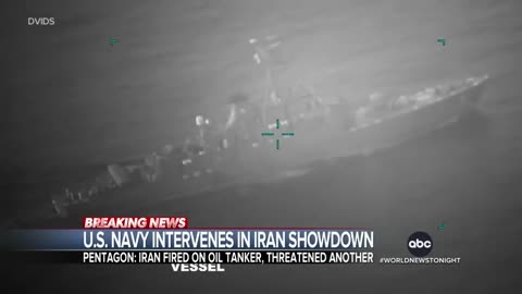 Us navy says it stopped Iran from sezing 2 oil tankers