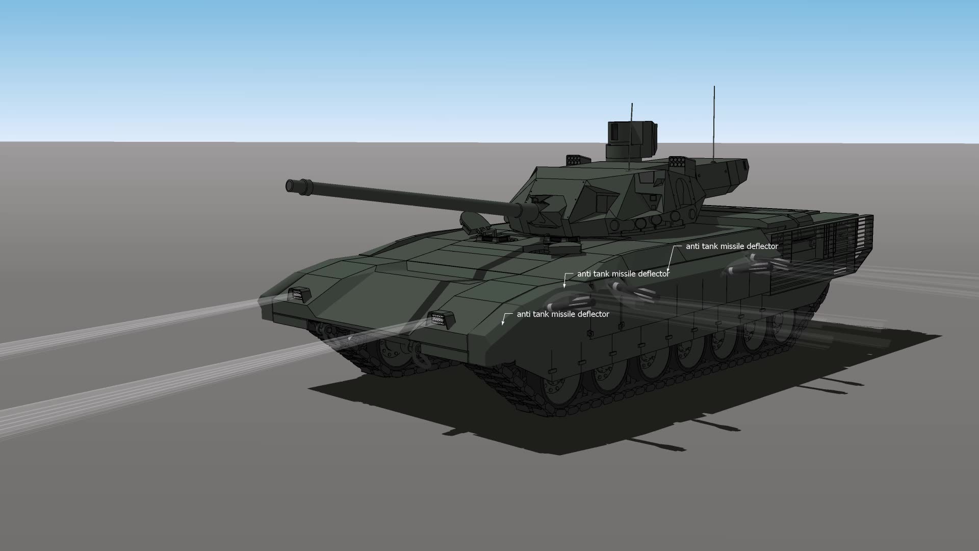 Tank Deflectors Anti tank missile deflector concept - T-14 tank version 2
