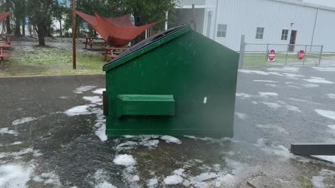 Epic hail storm in Florida makes the dumpster ride out