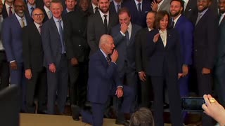Biden Takes A Knee In AWKWARD Moment With NBA Team