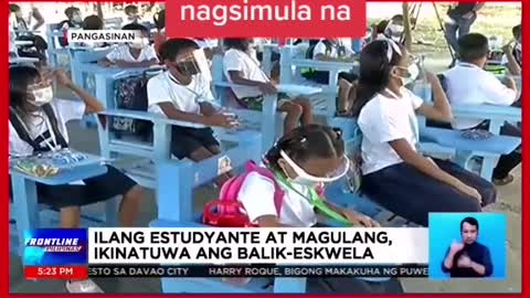 Face-to-face classessa piling mga eskuwela,a