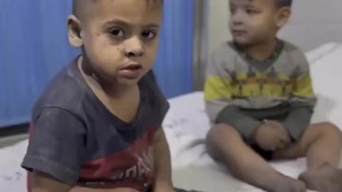 The kid looks completely traumatized by what he went through in Gaza.