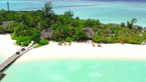 Aerial shot of a paradise island