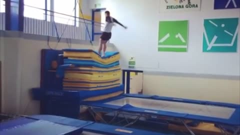 Couldn’t Hold Onto Trampoline Wall While Rehearsing a New Trick