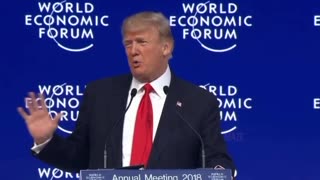 Trump speaking at the World Economic Forum(WEF) in 2018