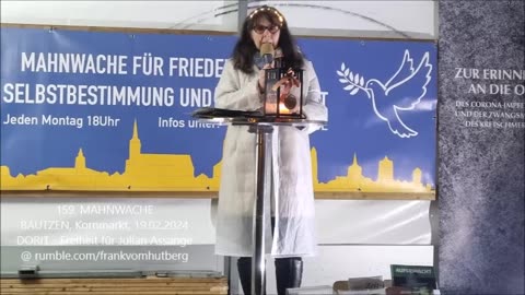 DORIT - Freiheit für JULIAN ASSANGE - BAUTZEN, Kornmarkt, 19 02 2024, 159. MAHNWACHE 🕊