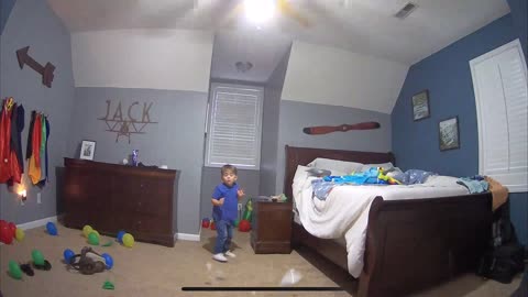 3-Year-Old Hits Balloon into Fan Light Shattering Glass