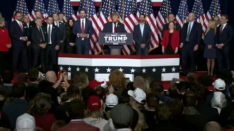 Former President Trump delivers a victory speech at Iowa caucuses