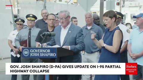 BREAKING NEWS: Pennsylvania Gov. Josh Shapiro Gives Update After Highway Partially Collapses On I-95