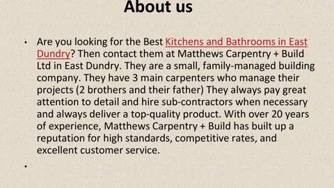 Best Kitchens and Bathrooms in East Dundry.