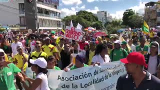 Marcha de sindicatos por la avenida Pedro de Heredia