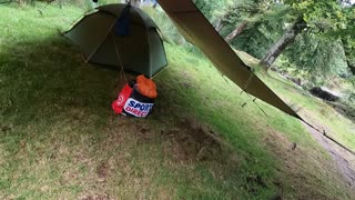 Tarp and tent set up